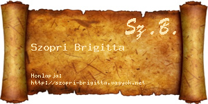Szopri Brigitta névjegykártya
